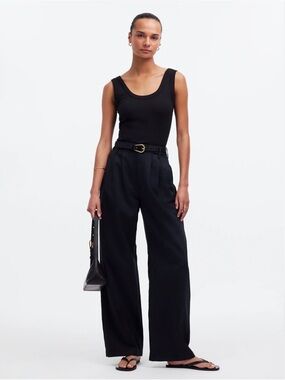 Madewell Harlow Black High-Rise Wide-Leg Pants - Size 10